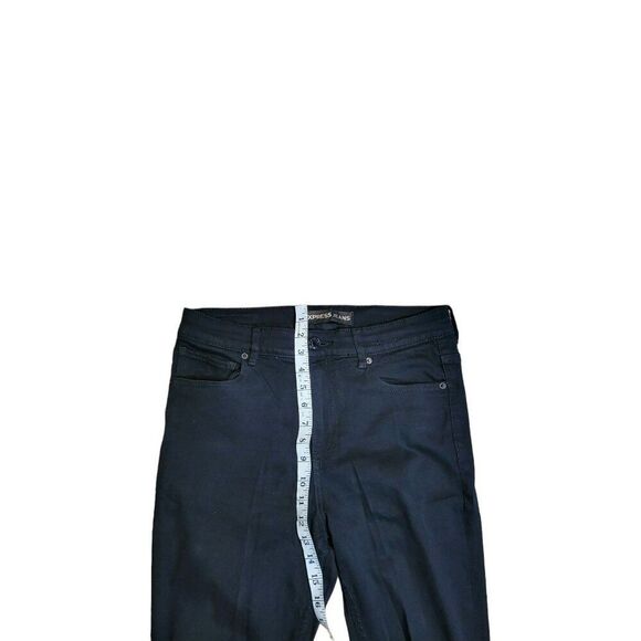 Express Leggings Jeans Women Sz 10 Denim Distressed Black Boho Casual Workwear - Picture 5 of 6